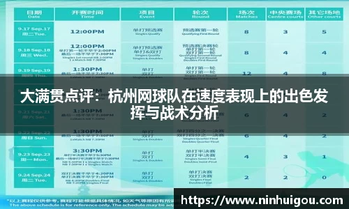 大满贯点评：杭州网球队在速度表现上的出色发挥与战术分析